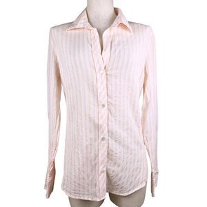 Banana Republic Button Up Shirt Womens Office Casual Blouse Linen Blend Size L